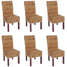 Mendler Esszimmerstuhl M69 Bananengeflecht hellbraun 6er Set