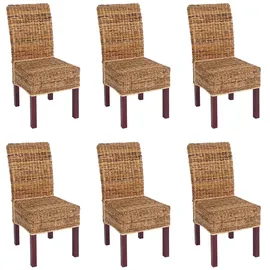 Mendler Esszimmerstuhl M69 Bananengeflecht hellbraun 6er Set