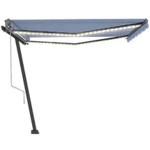 vidaXL LED Automatische Markise 400 x 300 cm blau/weiß inkl. Windsensor 3069751
