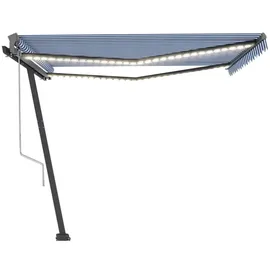 vidaXL LED Automatische Markise 400 x 300 cm blau/weiß inkl. Windsensor 3069751