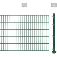 Arvotec Doppelstabmattenzaun »ESSENTIAL 103 zum Aufschrauben«, Zaunhöhe 103 cm, Zaunlänge 2 - 60 m 27748547-0 dunkelgrün H/L: 103 cm x 2 m