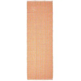 Homescapes Vichy-Karo Teppichläufer 66 x 200 cm Orange/Weiß