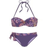 VIVANCE Bügel-Bandeau-Bikini, mit lilafarbenem Paisleyprint, lila