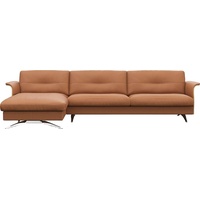 FLEXLUX Ecksofa Glow Designsofa, bequem und komfortabel durch hochwertigen Sitzaufbau, L-Form, Modernes skandinavisches Design braun