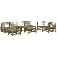 vidaXL Agnella Loungeset Kiefer braun