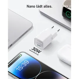 Anker 511 Nano 3 Ladegerät, EU weiß Smartphone-Ladegerät - Weiß