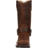 Retro Ritter Stiefel Nieted Western Cowboy Stiefel Imitation PU Leder wasserdichte Stiefel für Männer und Frauen, 38-48(Gelbbraun,46) - 46 EU