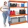 Proregal Schwerlastregal Metall 180x160x60cm blau/orange 4 Spanplatten-Ebenen Fachlast 500kg