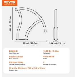 Vevor Pool-Handlauf weiß 1395 x 810 x 100 mm