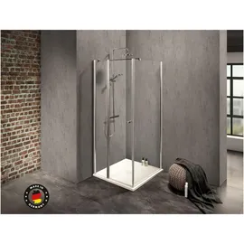 Dusbad Vital 2 Duschkabine mit Drehtür links 107 x 200 cm weiß ESG-Glas