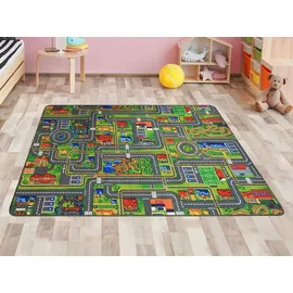 Primaflor Kinderteppich "Spielteppich STREETS, Made in Belgium", bunt, B:140cm H:5mm L:200cm, Polyamid, PRIMAFLOR-IDEEN IN TEXTIL, Teppiche, Kinderteppich, Straßen-Teppich, Straßenbreite ca. 9 cm, Kinderzimmer