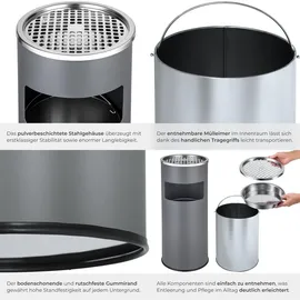 Tectake tectake® Standaschenbecher rund, 30 l, 25 x 61 cm