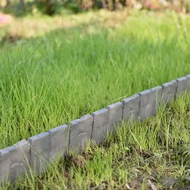 casa.pro 80er Set Palisade Grau mit Steinoptik Länge 2000cm - Dunkelgrau