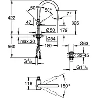Grohe Atrio Einhandmischer Satin Steel