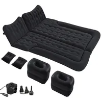 Lescars Aufblasbares XXL-Autobett 180 x 135 cm, mit 12-Volt-Luftpumpe & Tasche