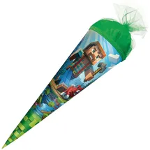 ROTH Motiv-Schultüte, Block Game, 22 cm, rund, Tüllverschluss
