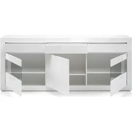 INOSIGN Sideboard INOSIGN "Carat", weiß (weiß, weiß hochglanz), B:217cm H:90cm T:42cm, Sideboards, Sideboard, Breite 217 cm, wird mit zwei Leisten angeliefert, 1 x grau, 1 x weiss