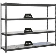 Proregal Schwerlastregal Metall 200x120x45 cm Anthrazit