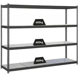 Proregal Schwerlastregal Metall 200x120x45 cm Anthrazit