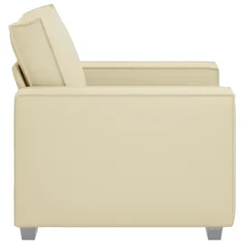 vidaXL Sofa Sessel 59 cm mit Kissen Creme Kunstleder