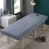 Highdi Bezug für Massageliege mit Loch, Waschbare Beauty Bettbezug Elastisches Massagetische Bezug Weiches Atmungsaktiv Massagebett für Spa, Schönheits- und Gesichtssalon (70cmx190cm,Dunkelgrau)