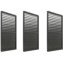 Proregal BERLINLODGE 3er-Set Aluminium Schiebetür für Pergola HxB 206x272cm Anthrazit Terrassenüberdachung Lamellenpaneel Modul