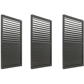 Proregal BERLINLODGE 3er-Set Aluminium Schiebetür für Pergola HxB 206x272cm Anthrazit Terrassenüberdachung Lamellenpaneel Modul