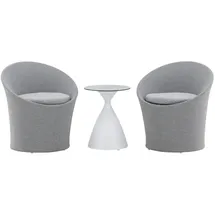 gardenson Gartenmöbel-Set Spoga 3-tlg. Grau/Weiß