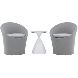 gardenson Gartenmöbel-Set Spoga 3-tlg. Grau/Weiß