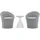 gardenson Gartenmöbel-Set Spoga 3-tlg. Grau/Weiß