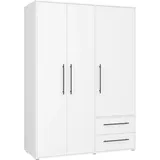 DS PRODUKT Drehtürenschrank Mokkaris, OTTOs Choice, TOPSELLER! 3 oder 4 Türen, zeitloses Design (B/H/T ca. 145x200x59cm oder 206x200x59cm) Schubladen, schwarze Stangengriffe, Stauraum, auch in Schwarz weiß 144,4 cm x 200,1 cm x 58,8 cm