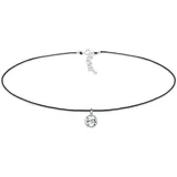 elli by julie & grace Elli Halskette Damen Choker Nylon mit Kristall in 925 Sterling Silber