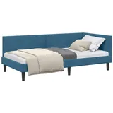 vidaXL Eckbettgestell Blau 80 x 200 cm Stoff 42016205