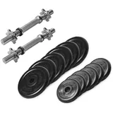 Gorilla Sports Kurzhantelset, Sternverschluss Gummi 27,5 kg schwarz|grau 27 kg