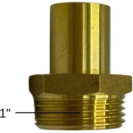 feueranker Rohrstutzen 1 Zoll x 22 mm DN20 Rohranschluss Flachdichtend Messing
