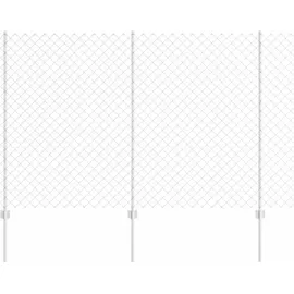 vidaXL Zaun mit Pfosten 1,6 x 10 m Silber/Stahl