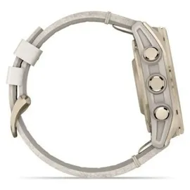 Garmin fenix 8 AMOLED 43 mm sapphire, nebelgrau / softgold mit QuickFit-Leder-Armband 20 mm
