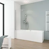 Schulte Home Schulte Badewannenaufsatz 1-teilig schwenkbar - 80 x 140 cm, 5 mm Sicherheitsglas Klar Hell, Alu Natur - Grau