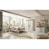 99rooms Woodsher Schlafzimmerset Pinie Weiß Anthrazit