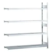 Schulte Lagertechnik Schulte Anbauregal Weitspannregal WS 2000 mit Stahlböden 2500 x x 600 mm verzinkt 4 Metallböden, 140kg Fachlast silber, (B/H/T) 187 197