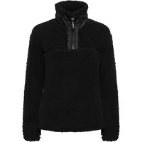 Oxmo Troyer OXElina 21800005-ME Teddypullover mit Stehkragen in schwarz,