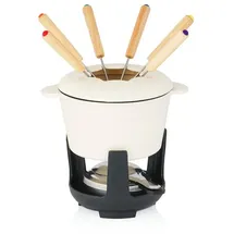BBQ-Toro 13-teiliges Gusseisen Fondue Set für 6 Personen, 1 L, emailliert) mit Brenner und Gabeln | BBQ-Toro