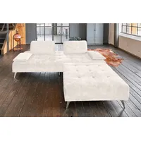 KAWOLA Sofa WIOLO Schlafsofa Daybed mit Hocker velvet