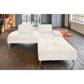 KAWOLA Sofa WIOLO Schlafsofa Daybed mit Hocker velvet