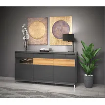 OTTO home Onyx 167,5 x 87,5 x 45,2 cm Grau / Anthrazit / Walnussfarben