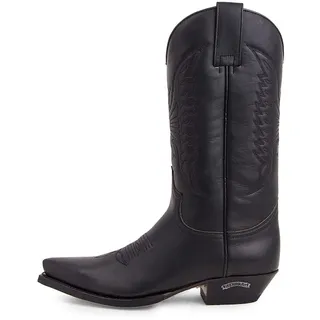 Sendra Boots - 2073 Cowboystiefel für Damen und Herren mit verlängerter Spitze - Cowboy Style in schwarzem Leder - Elegante Cowboystiefel - 45 - 45 EU