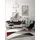 The CarPET Pearl – Moderner Kurzflor Teppich, dichter Flor, geometrisches Muster, Konturenschnitt, Wohnzimmer & Schlafzimmer Teppich, Wellenmuster, Grau Rot, 160 x 220 cm