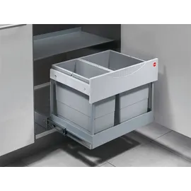 HAILO Abfallsammler 3644801 30 Liter Raumspar Tandem S plus 18/12 - Hellgrau