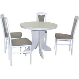 HOFMANN LIVING AND MORE Essgruppe »5tlg. Tischgruppe«, (Spar-Set, 5 tlg 5tlg. Tischgruppe), weiß + grau, + weiß, , 86364414-0 B/H/T: 45 cm x 95 cm x 48 cm,