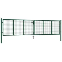 vidaXL Doppelstabmatten-Doppeltor Stahl 390x75 cm Grün